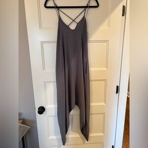 Wishlight Gray Sleeveless Jumpsuit with Crisscross Back